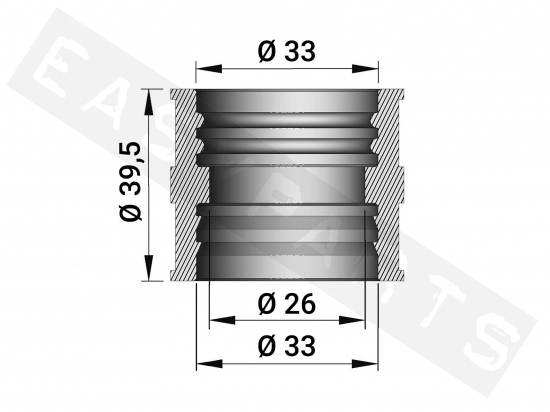 Manicotto tubo di aspir. PHBL-PHBG MALOSSI Ø24-26 VHB tipo F (L.39,5mm)
